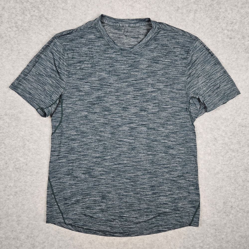 Lululemon Men Small Blue Green T-Shirt Basic Space Dye Athletic Training Stretch